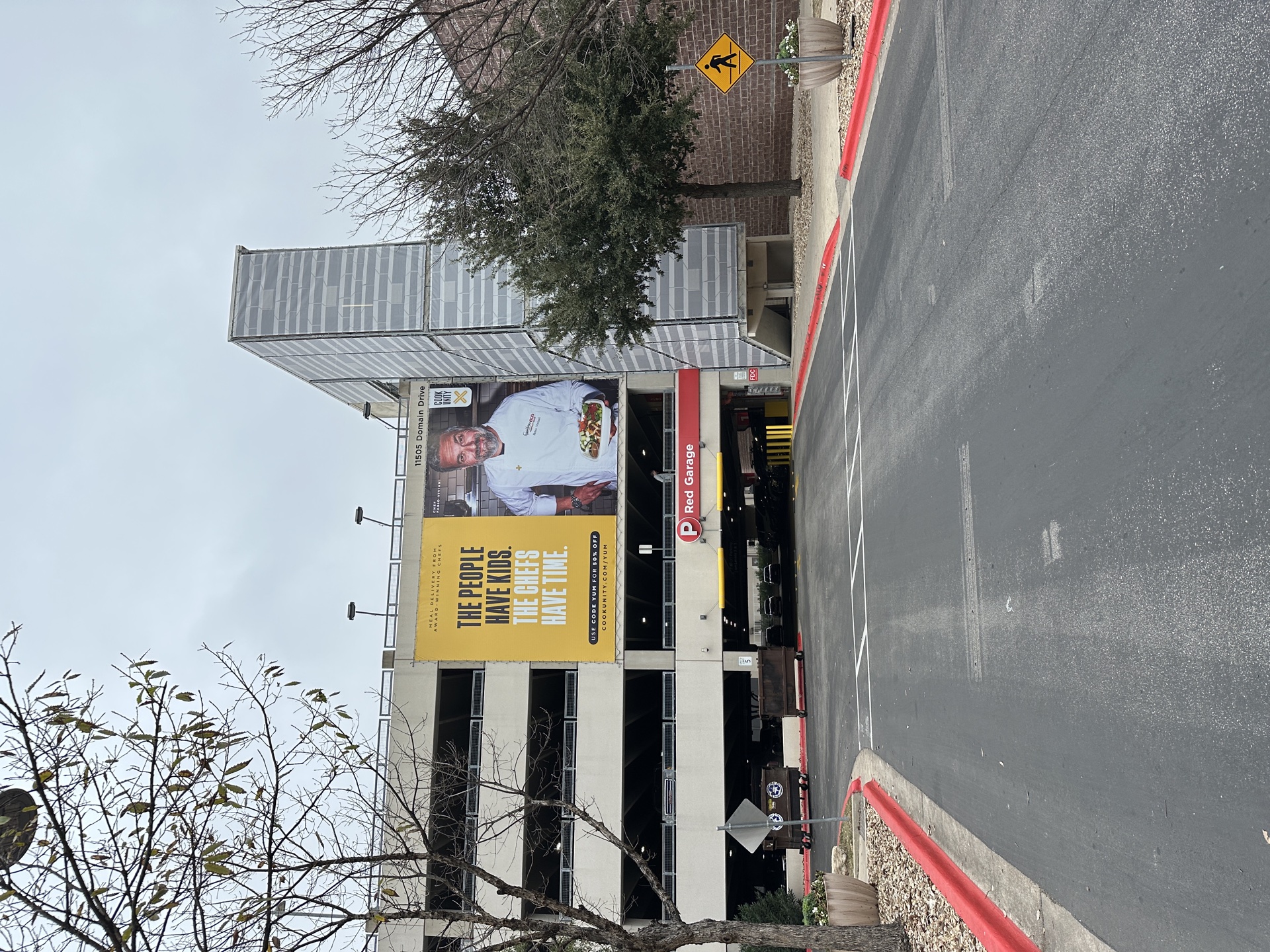 CookUnity banner on parking garage